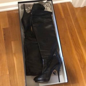 Over the knee leather boots